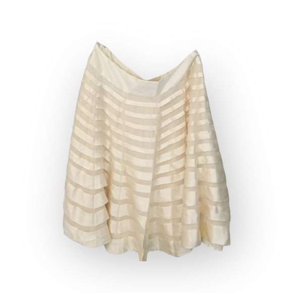 Carmen Marc Valvo Collection ๐ฆน Tier Layers Silk A Line Ballgown Skirt ๐ฆน Ivory - Picture 10 of 14